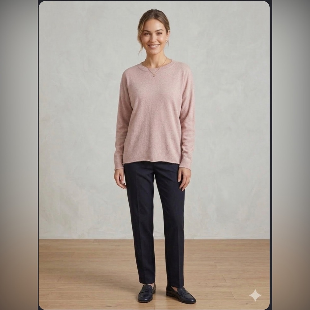 Dynamite | long sleeve open back crew neck knit sweater | size L